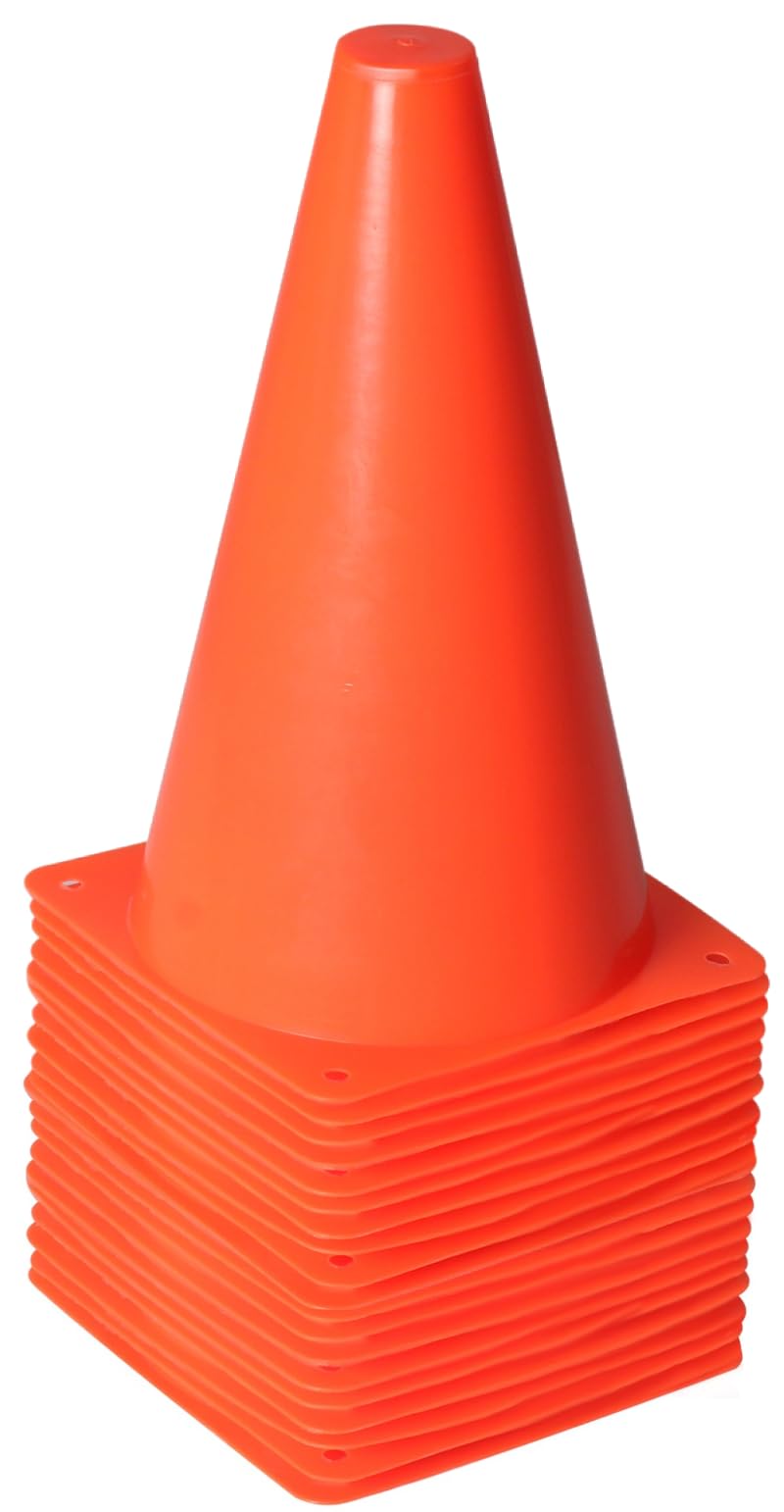 Alyoen 9 inch Orange Traffic Cones, Plastic Sport Cones, Soccer Training Cones for Outdoor Activity & Festive Events (Sets of 10/15/ 20) - Image 1